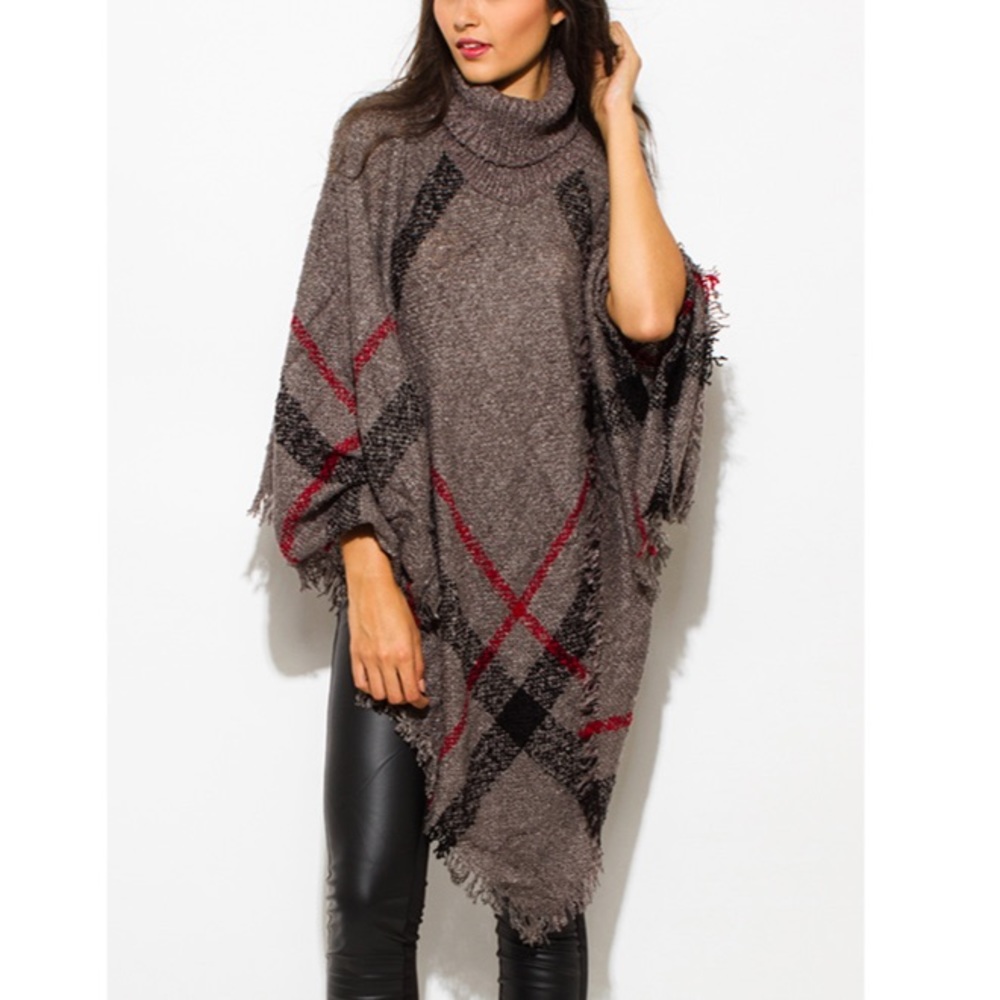 💕CHARCOAL GRAY PONCHO